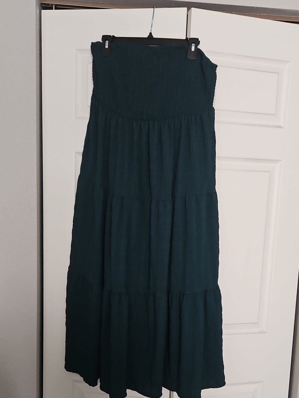 Smocked Tiered Maxi Skirt - Deep Teal